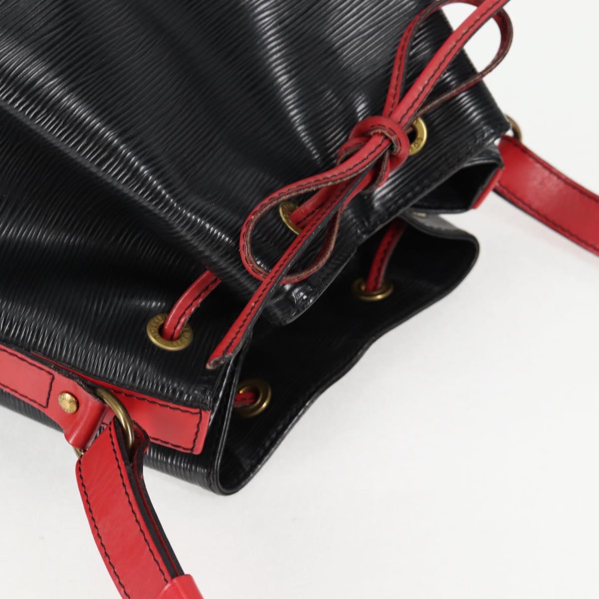 LOUIS VUITTON Epi Noe Shoulder Bag Bicolor Black Red M44017 LV Auth 134512