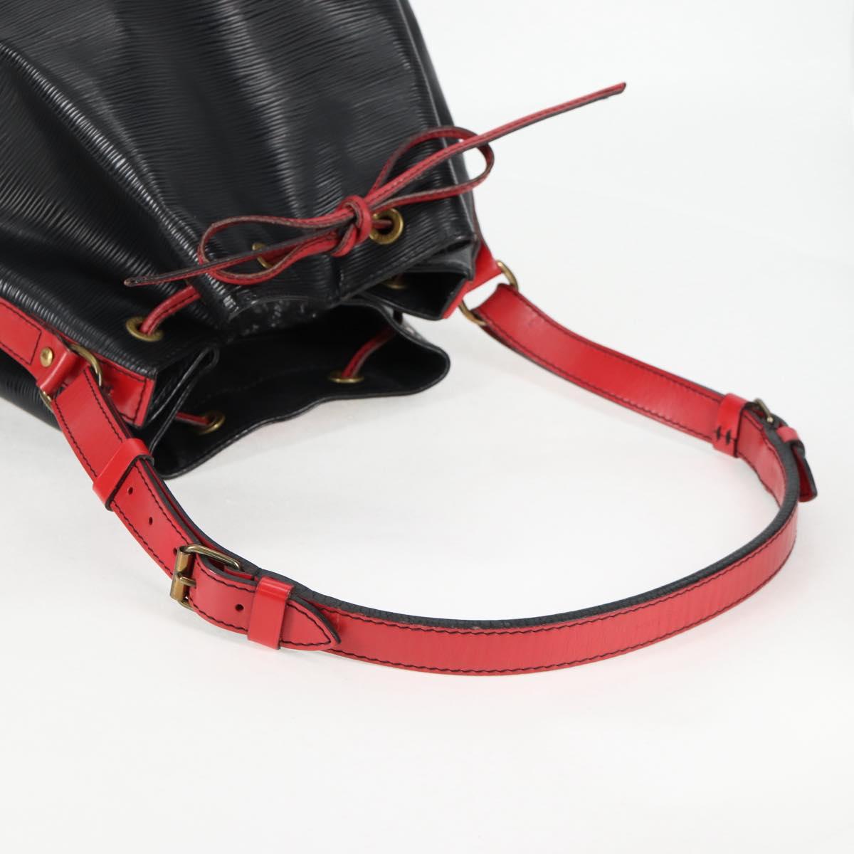LOUIS VUITTON Epi Noe Shoulder Bag Bicolor Black Red M44017 LV Auth 134512