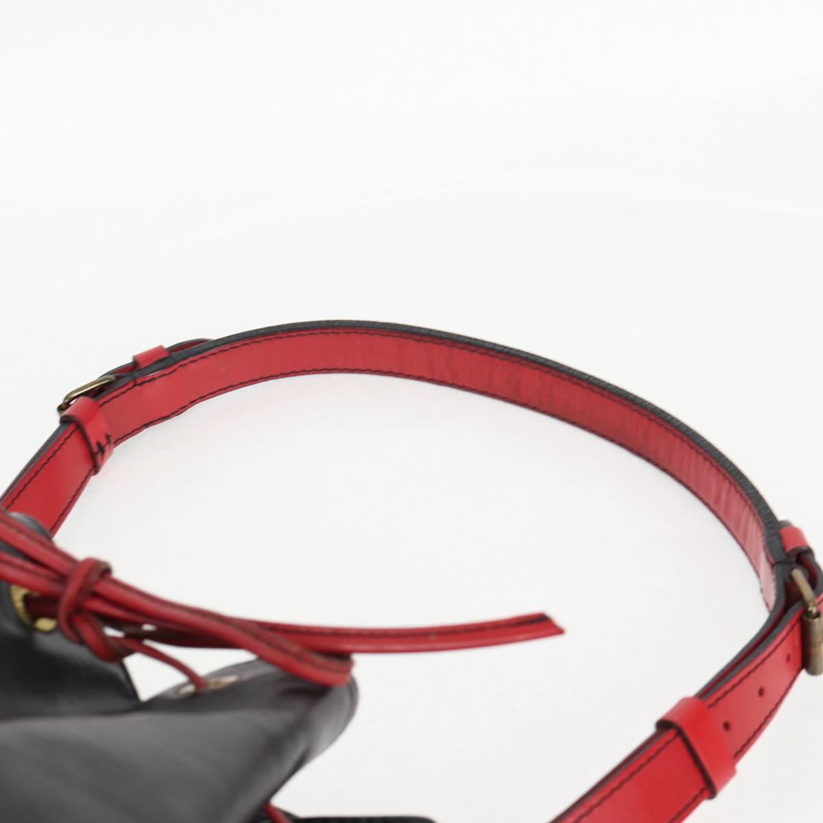 LOUIS VUITTON Epi Noe Shoulder Bag Bicolor Black Red M44017 LV Auth 134512