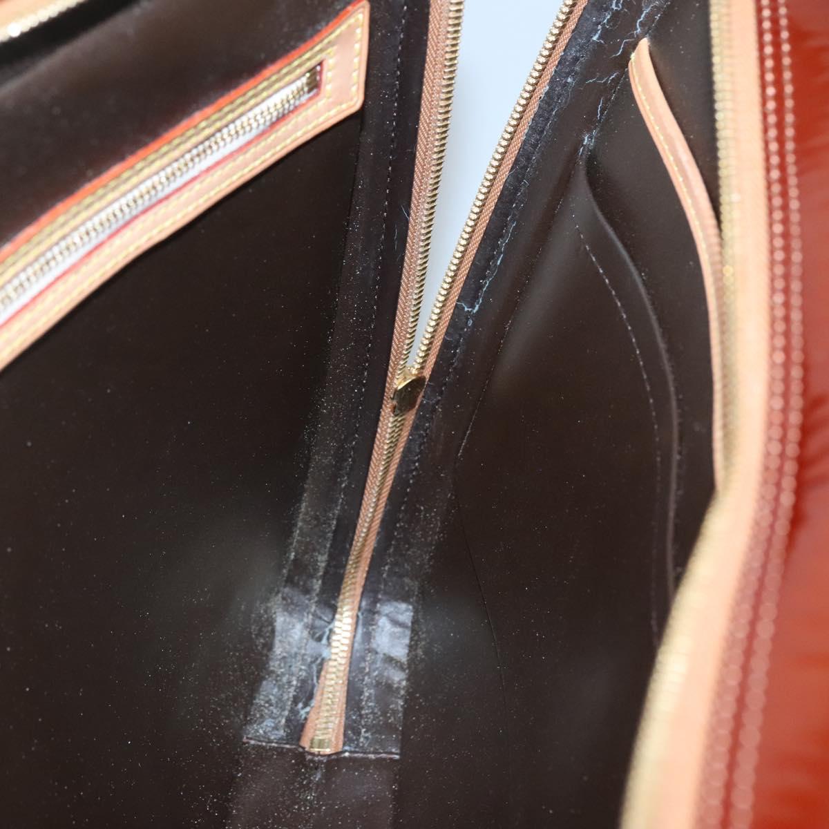 LOUIS VUITTON Monogram Vernis Van Damme Hand Bag Bronze M91125 LV Auth 134518