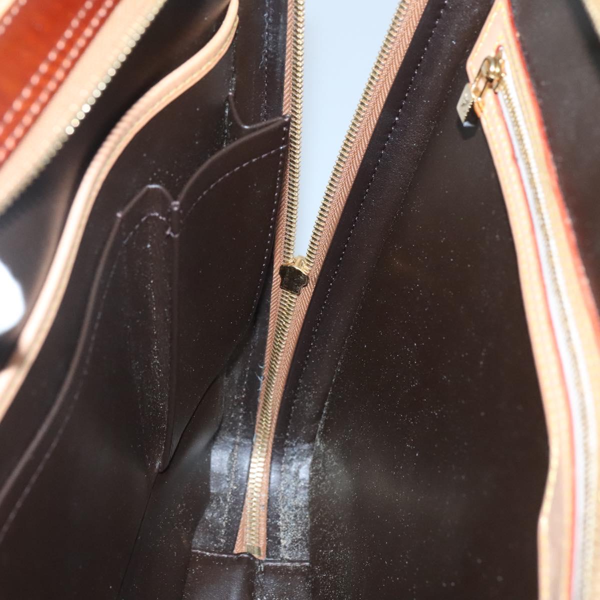 LOUIS VUITTON Monogram Vernis Van Damme Hand Bag Bronze M91125 LV Auth 134518