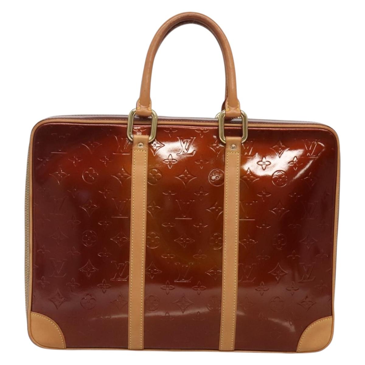 LOUIS VUITTON Monogram Vernis Van Damme Hand Bag Bronze M91125 LV Auth 134518