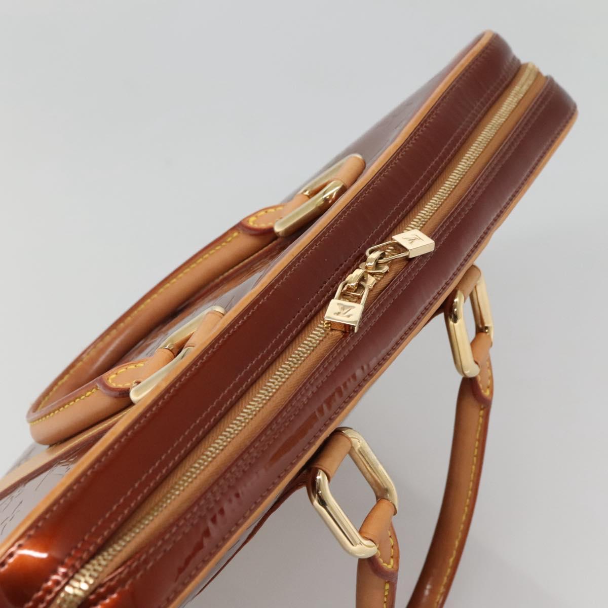 LOUIS VUITTON Monogram Vernis Van Damme Hand Bag Bronze M91125 LV Auth 134518
