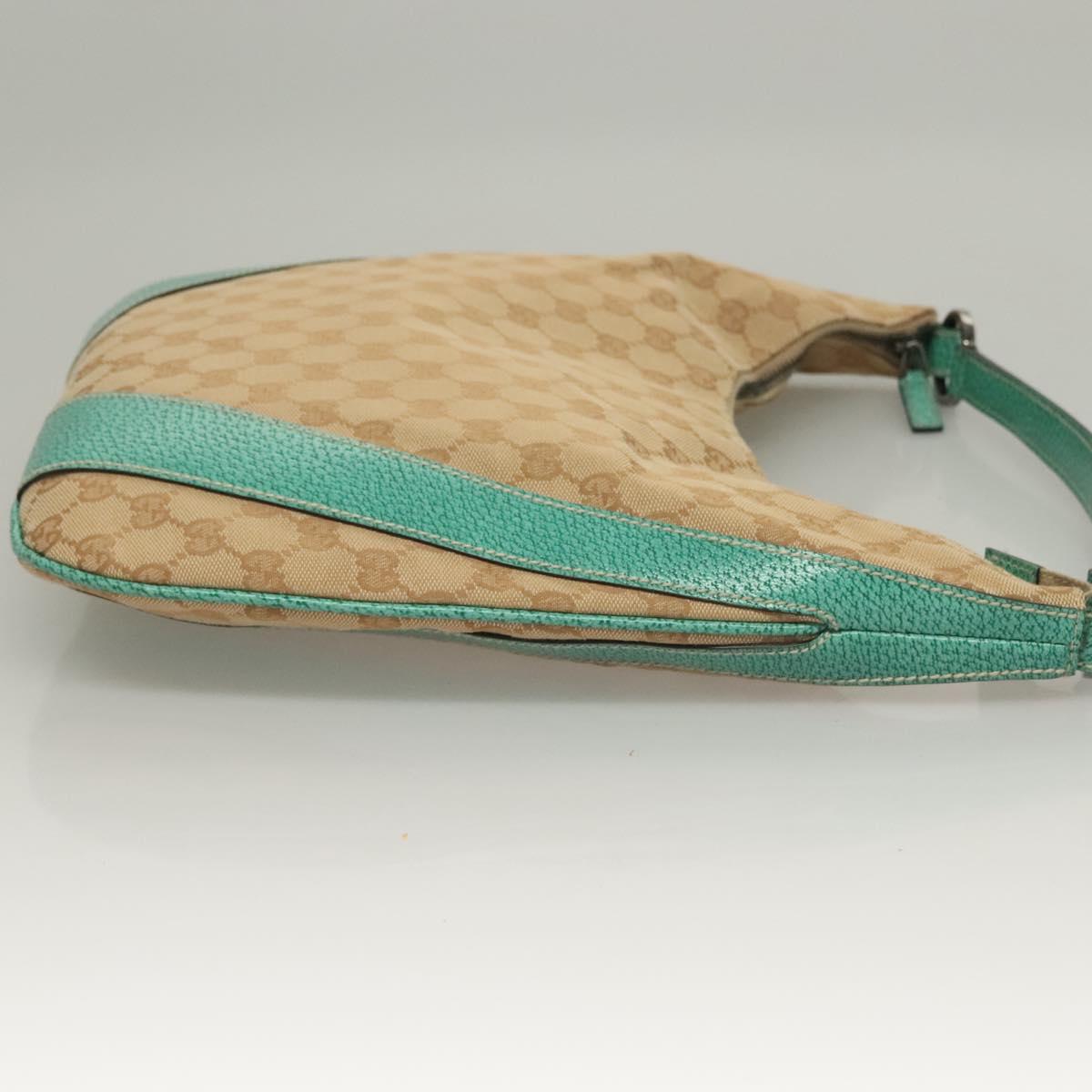 GUCCI GG Canvas Shoulder Bag Beige Silver 124357 Auth 134529