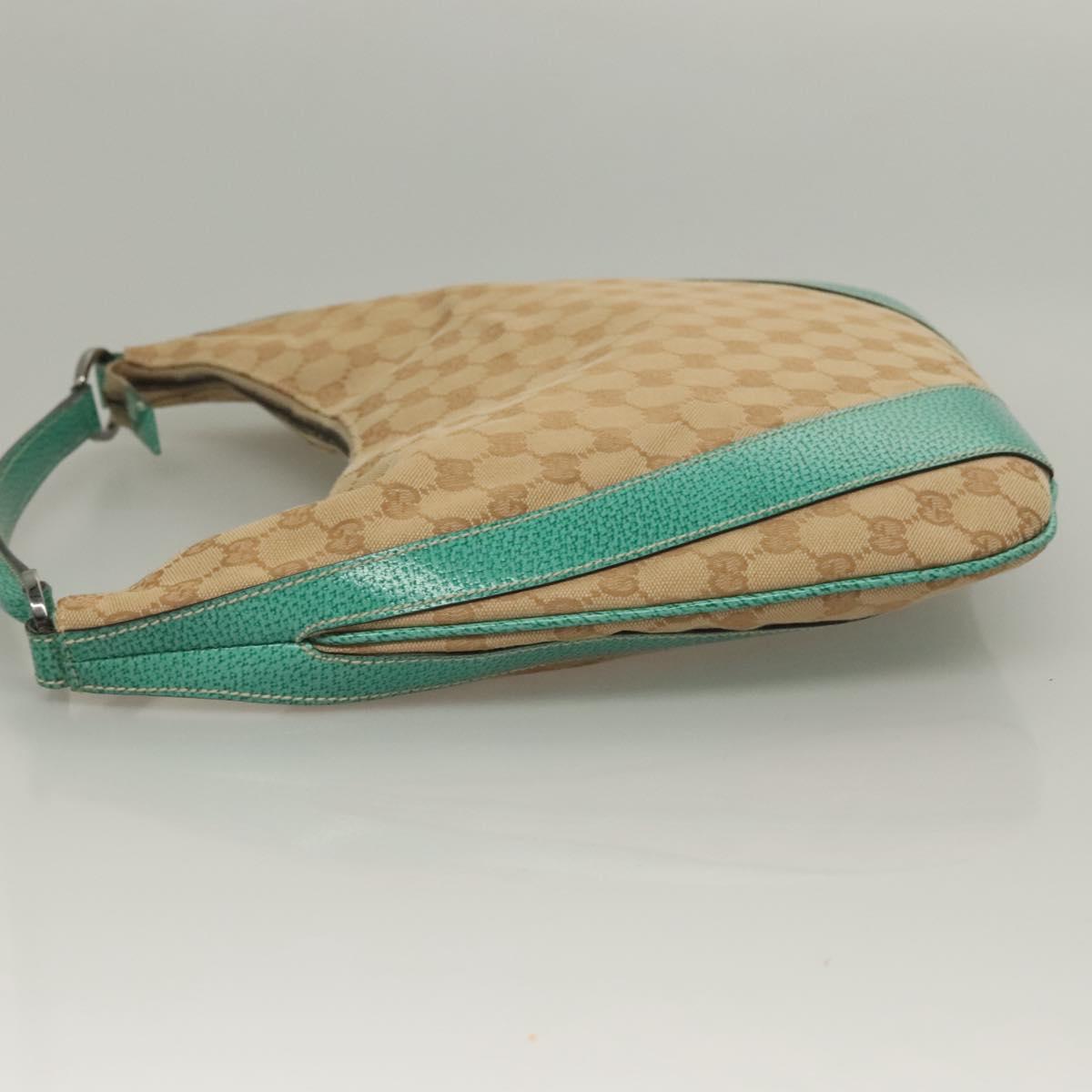 GUCCI GG Canvas Shoulder Bag Beige Silver 124357 Auth 134529
