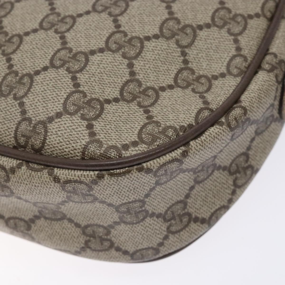 GUCCI GG Supreme Web Sherry Line Clutch Bag PVC Beige Gold 89 01 034 Auth 134532