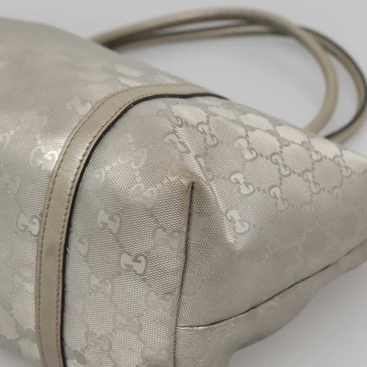 GUCCI GG implementation Tote Bag Silver 197953 Auth 134533