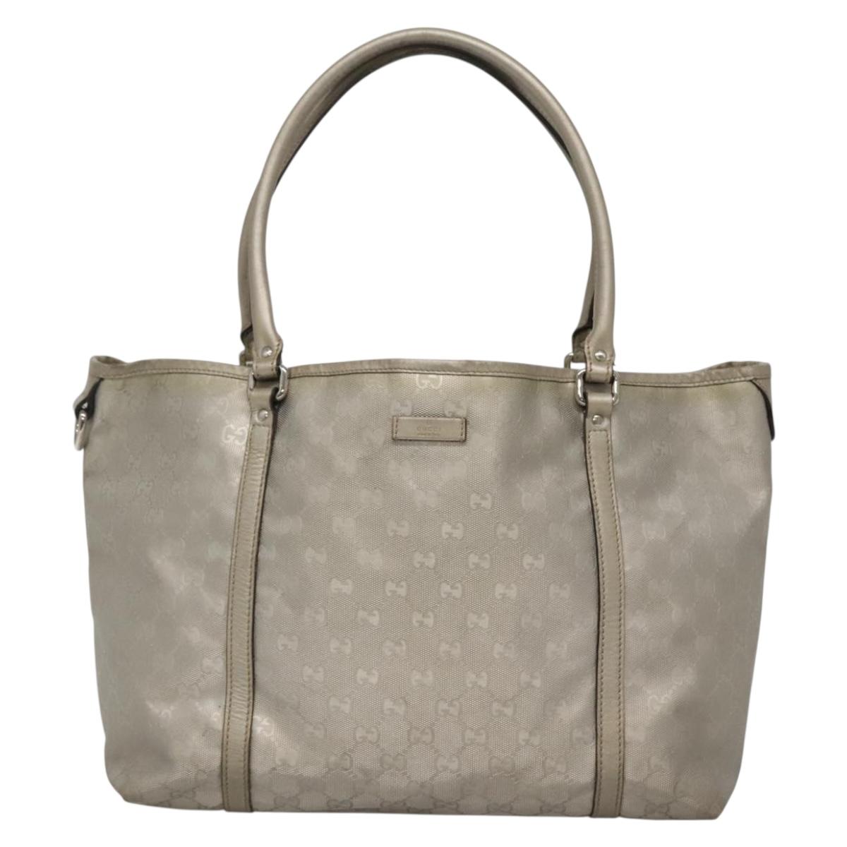 GUCCI GG implementation Tote Bag Silver 197953 Auth 134533