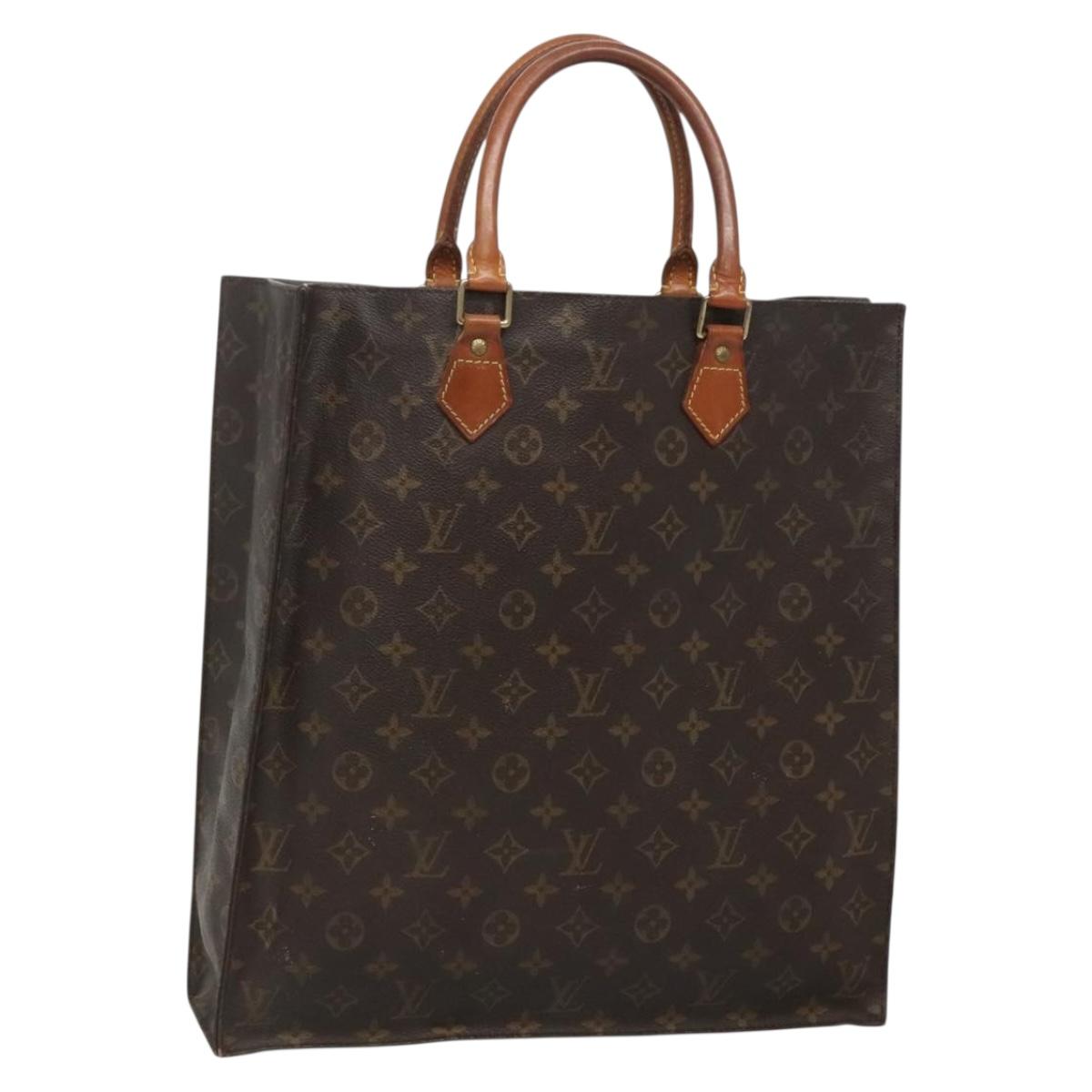 LOUIS VUITTON Monogram Sac Plat Hand Bag M51140 LV Auth 134560