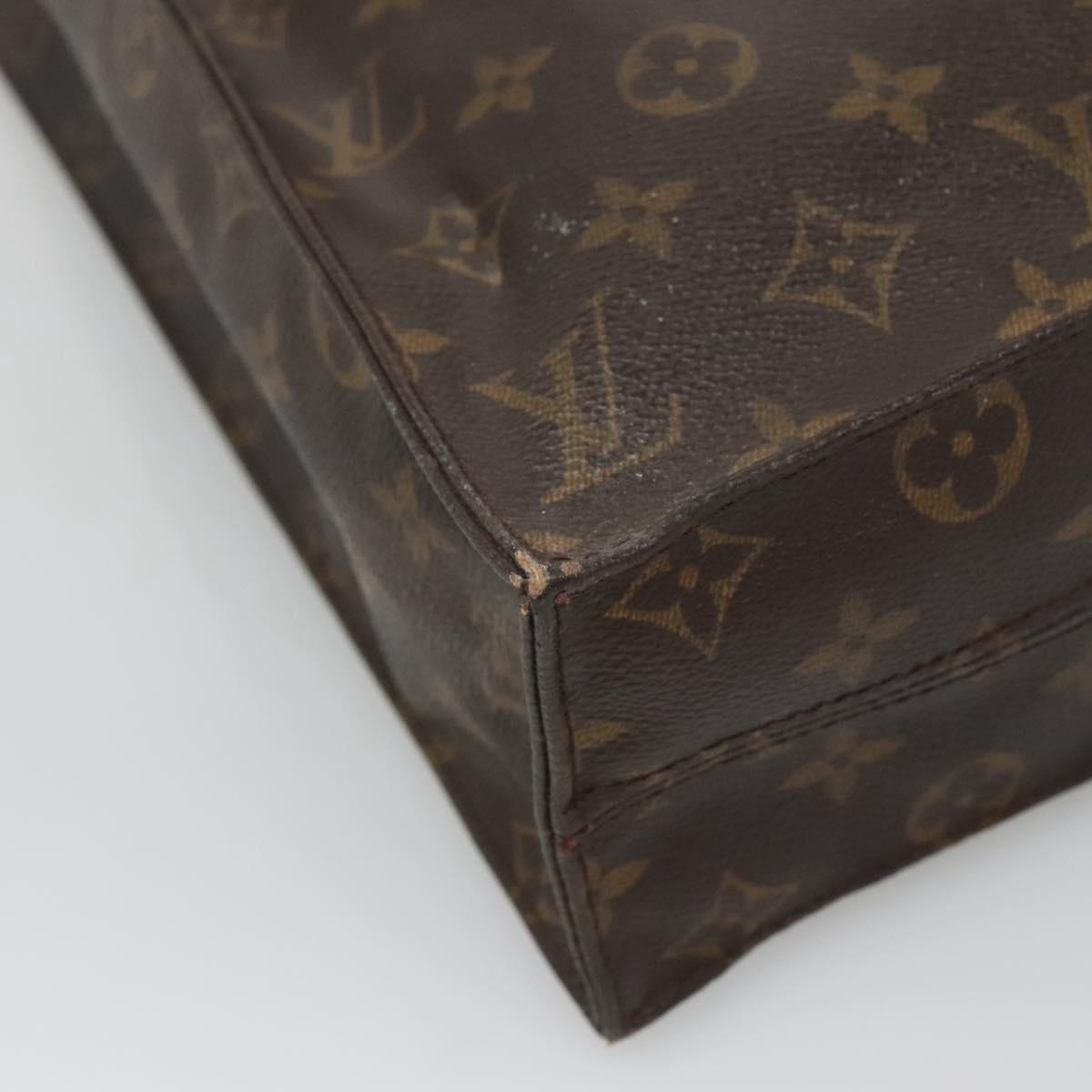 LOUIS VUITTON Monogram Sac Plat Hand Bag M51140 LV Auth 134560