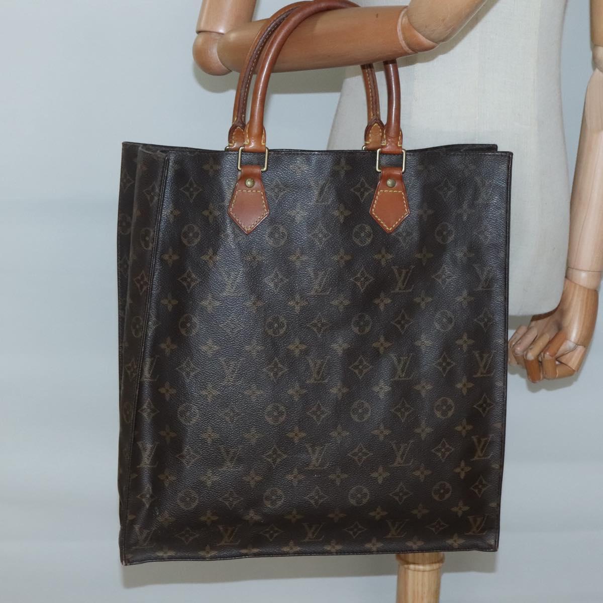 LOUIS VUITTON Monogram Sac Plat Hand Bag M51140 LV Auth 134560