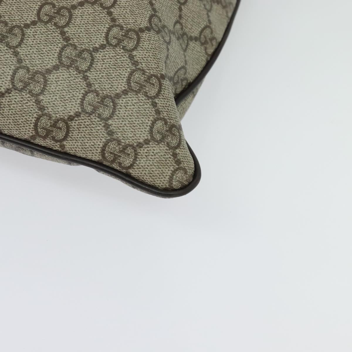 GUCCI GG Supreme Shoulder Bag PVC Leather Beige Silver 141198 Auth 134571