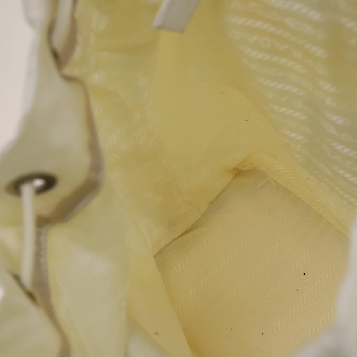 PRADA Backpack Nylon White Silver Auth 134573