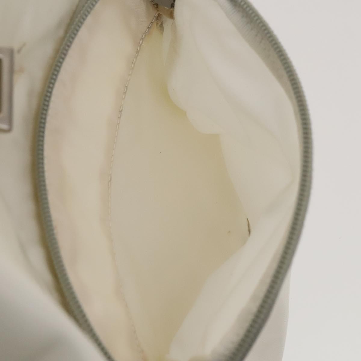 PRADA Backpack Nylon White Silver Auth 134573