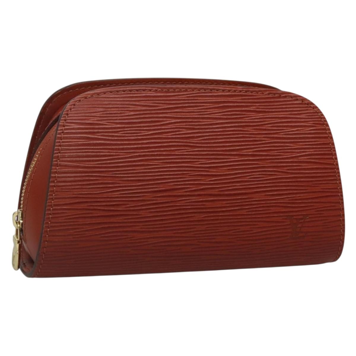 LOUIS VUITTON Epi Dauphine PM Pouch Brown M48443 LV Auth 134586