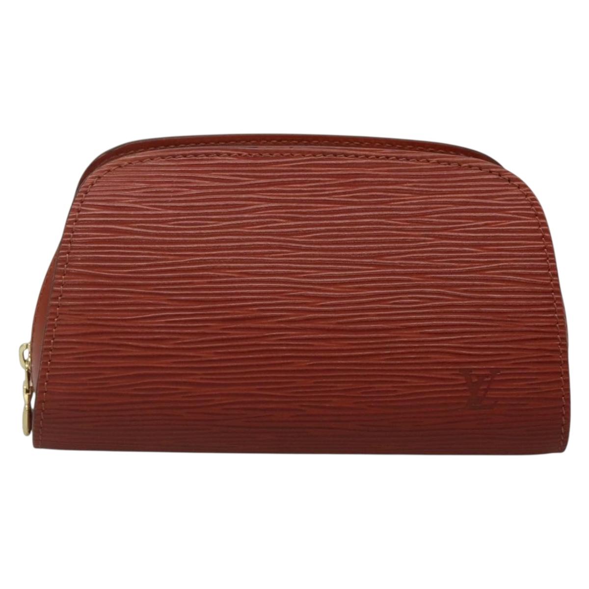 LOUIS VUITTON Epi Dauphine PM Pouch Brown M48443 LV Auth 134586