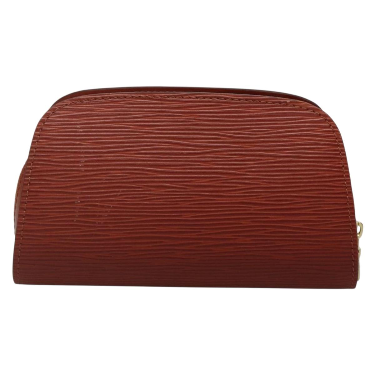 LOUIS VUITTON Epi Dauphine PM Pouch Brown M48443 LV Auth 134586