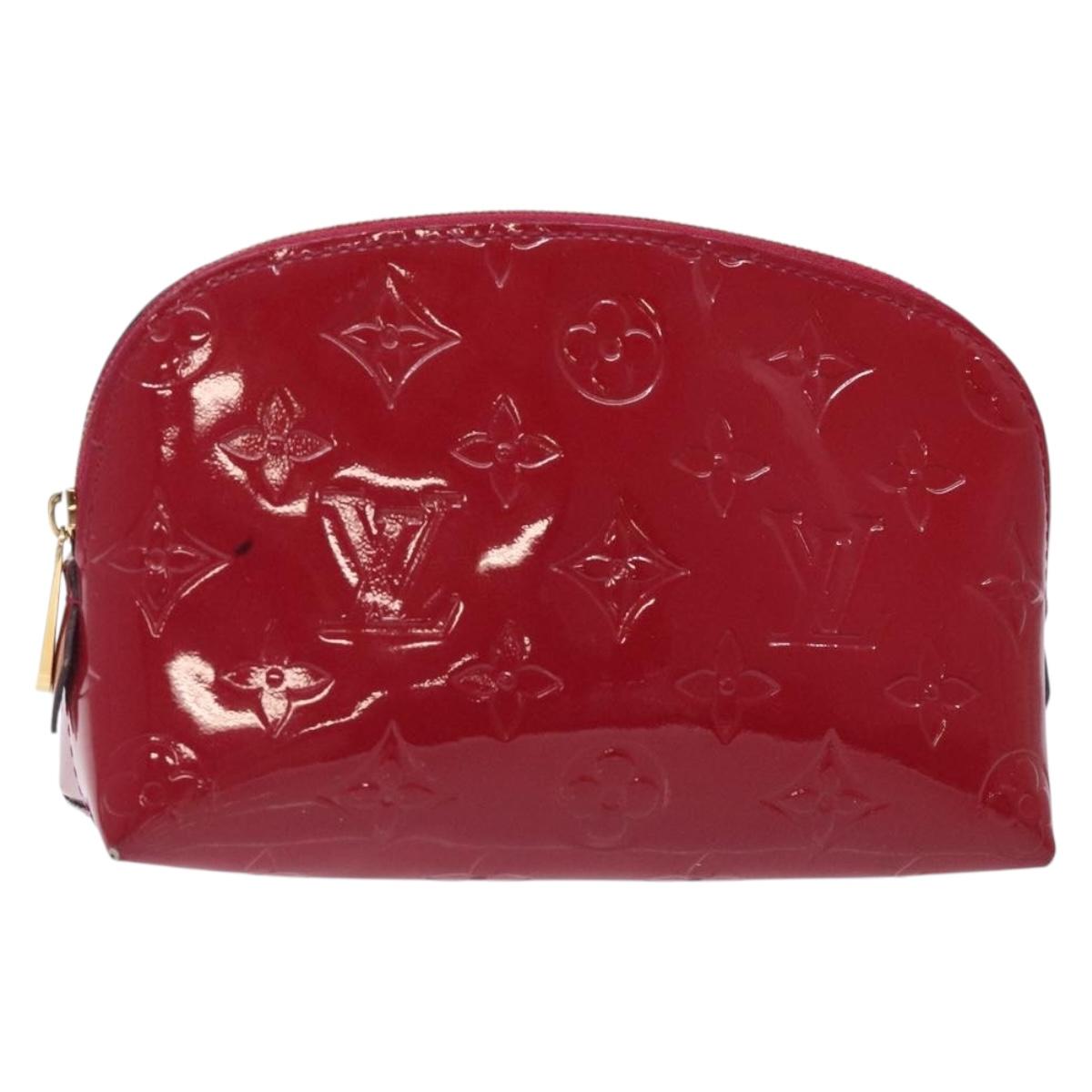 LOUIS VUITTON Monogram Vernis Pochette Cosmetic Rose Indian M90009 Auth 134589
