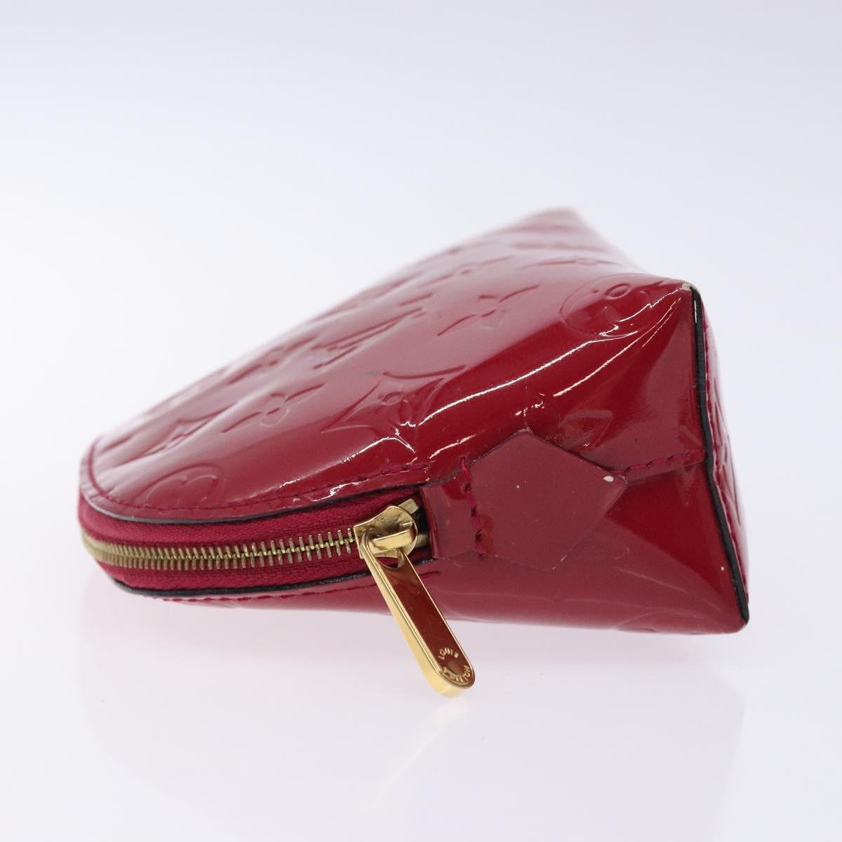 LOUIS VUITTON Monogram Vernis Pochette Cosmetic Rose Indian M90009 Auth 134589