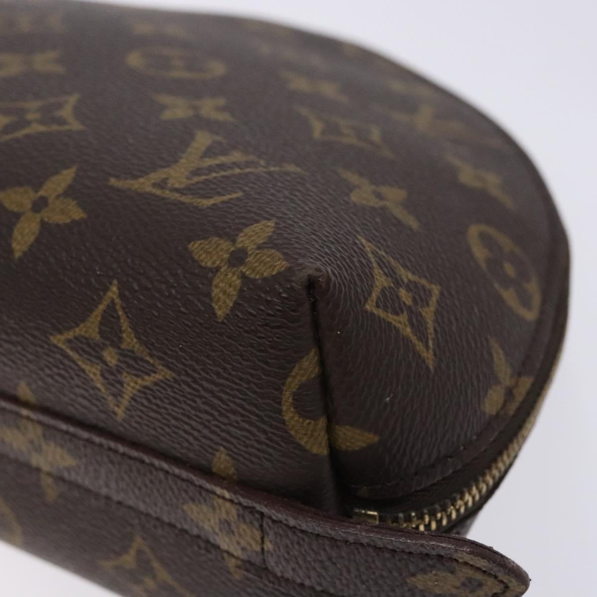 LOUIS VUITTON Monogram Trousse Demi Ronde Cosmetic Pouch M47520 LV Auth 134600