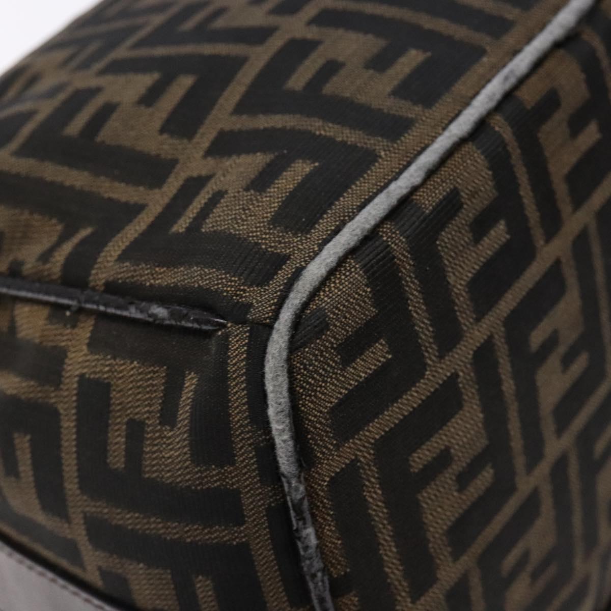 FENDI Zucca Canvas Hand Bag Black Brown Auth 134606