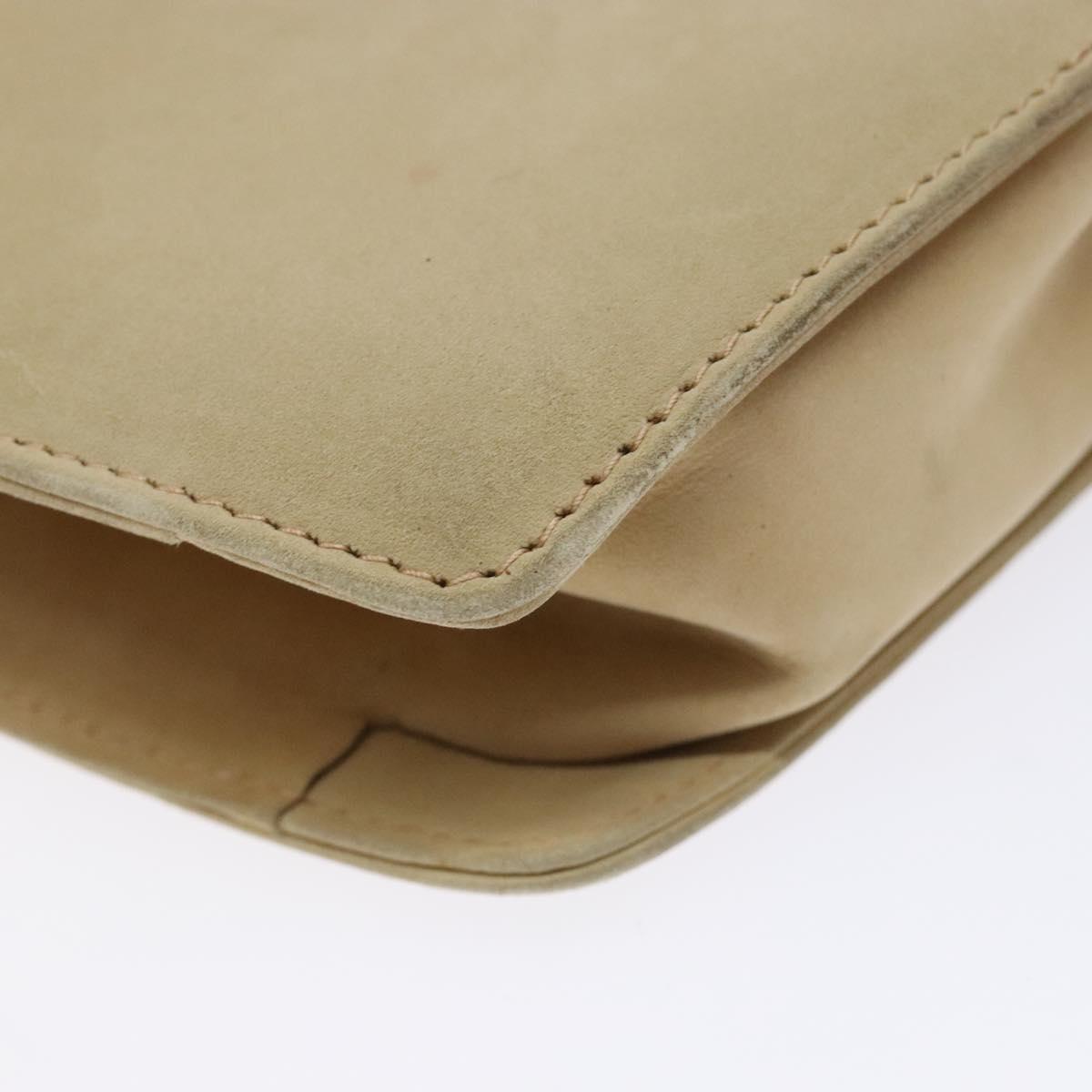 Salvatore Ferragamo Hand Bag Suede Beige Gold Auth 134611