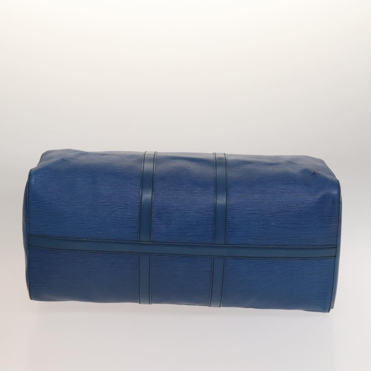 LOUIS VUITTON Epi Keepall 60 Boston Bag Blue M42945 LV Auth 134615