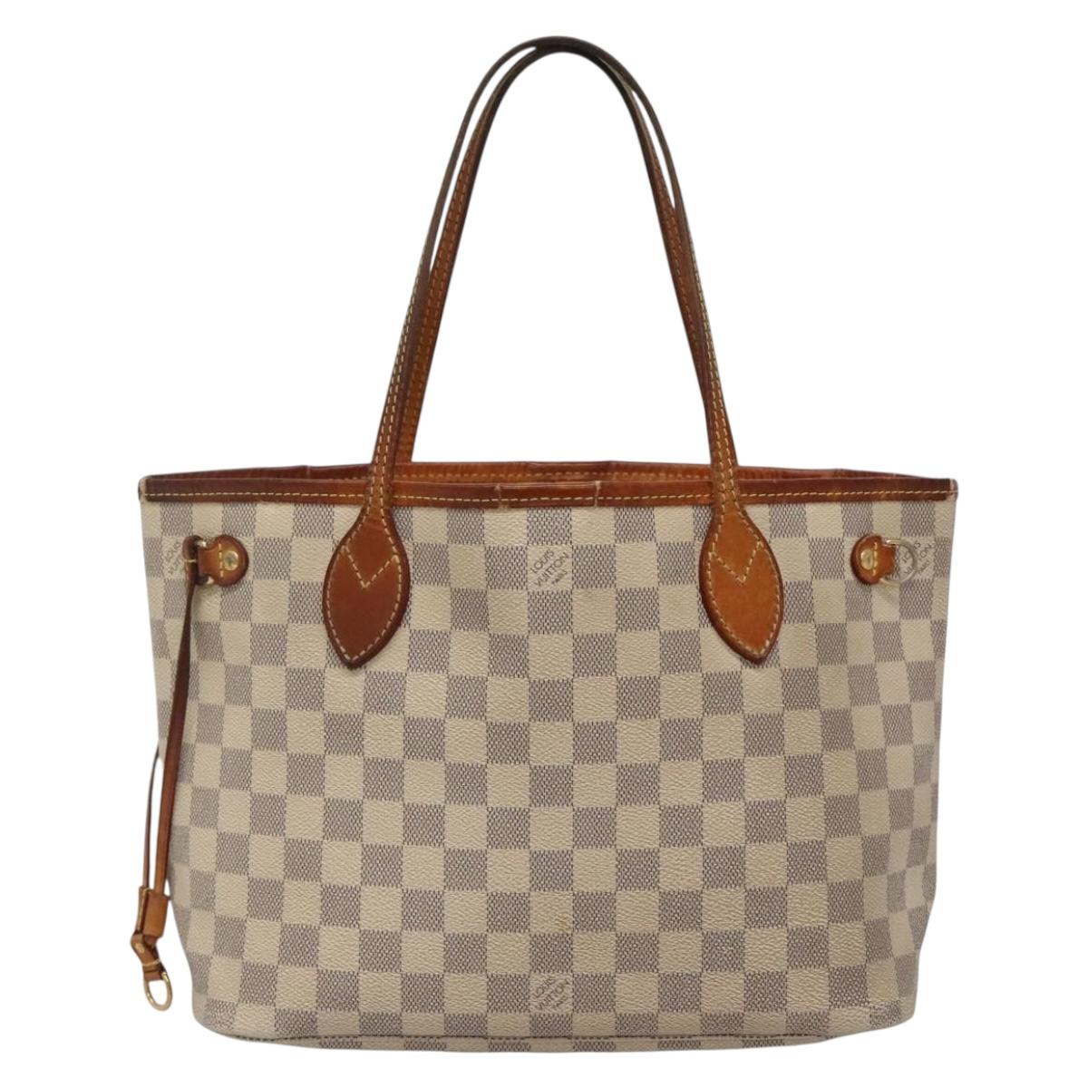 LOUIS VUITTON Damier Azur Neverfull PM Tote Bag N41362 LV Auth 134635