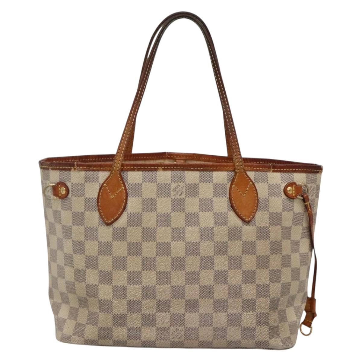 LOUIS VUITTON Damier Azur Neverfull PM Tote Bag N41362 LV Auth 134635