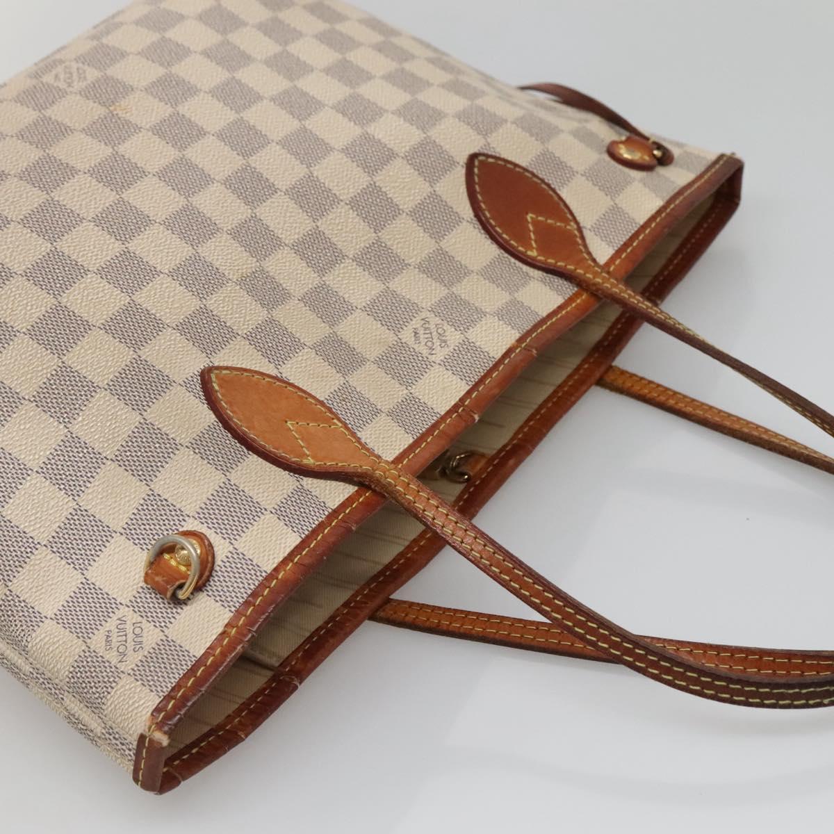 LOUIS VUITTON Damier Azur Neverfull PM Tote Bag N41362 LV Auth 134635