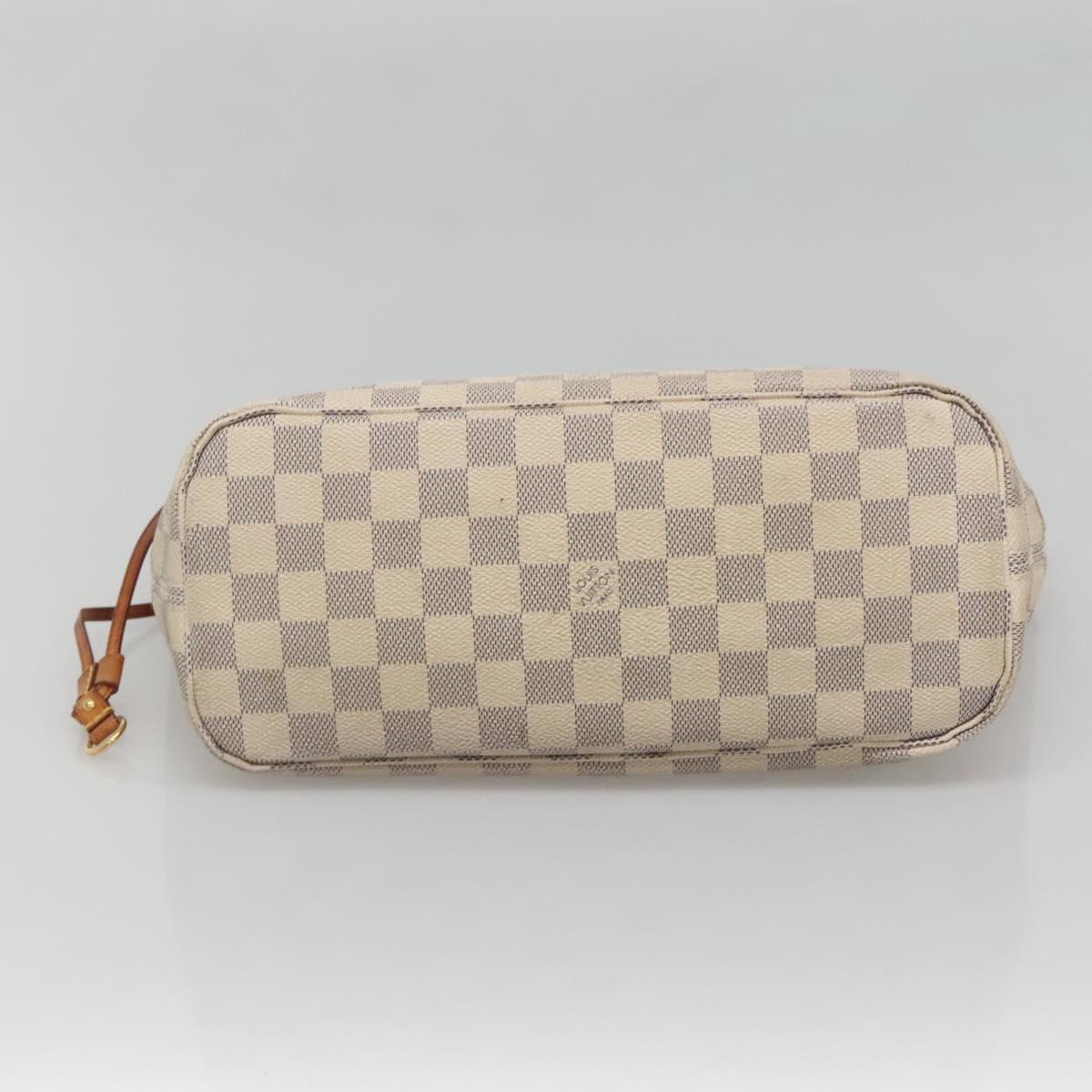 LOUIS VUITTON Damier Azur Neverfull PM Tote Bag N41362 LV Auth 134635