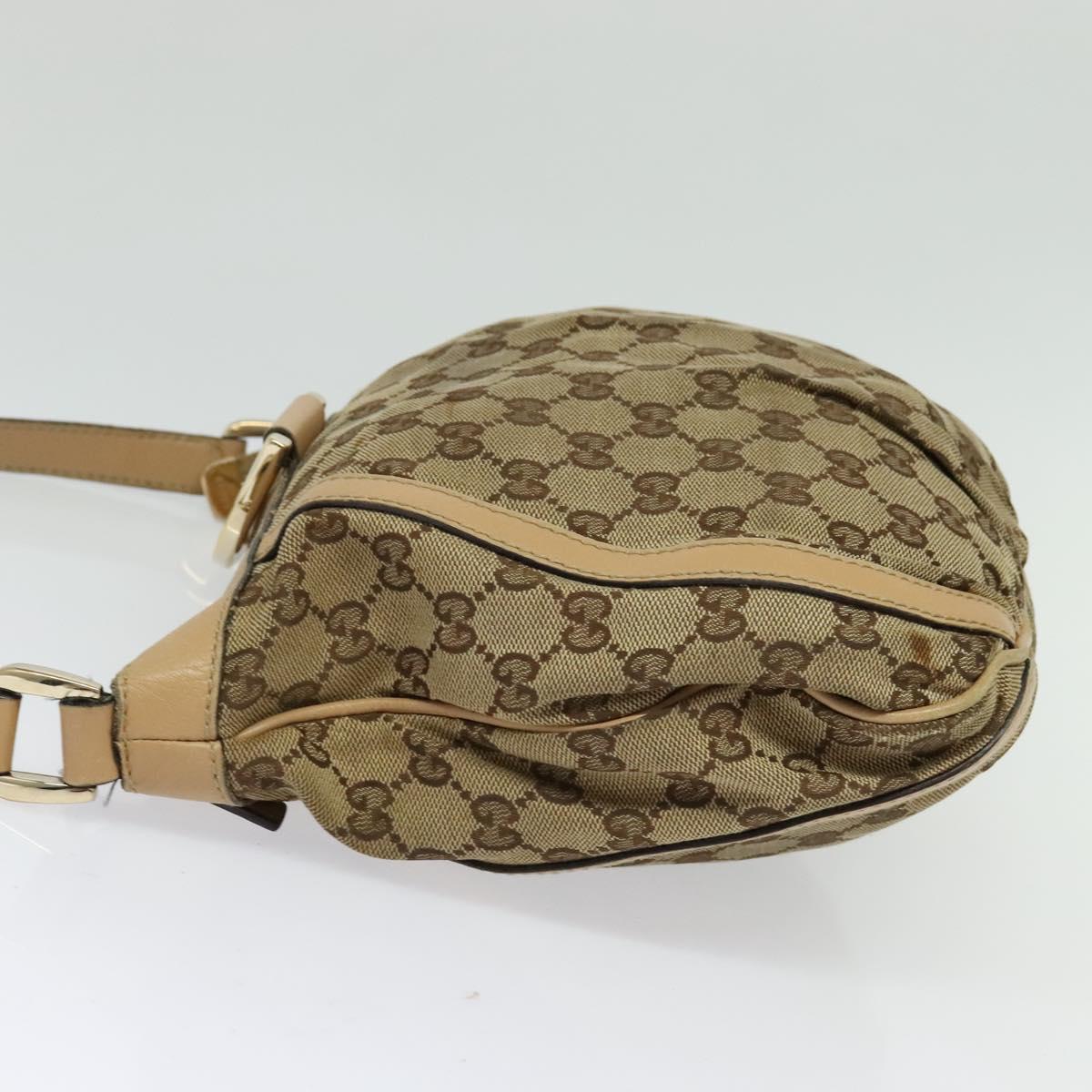 GUCCI GG Canvas Shoulder Bag Beige Gold 203257 Auth 134640