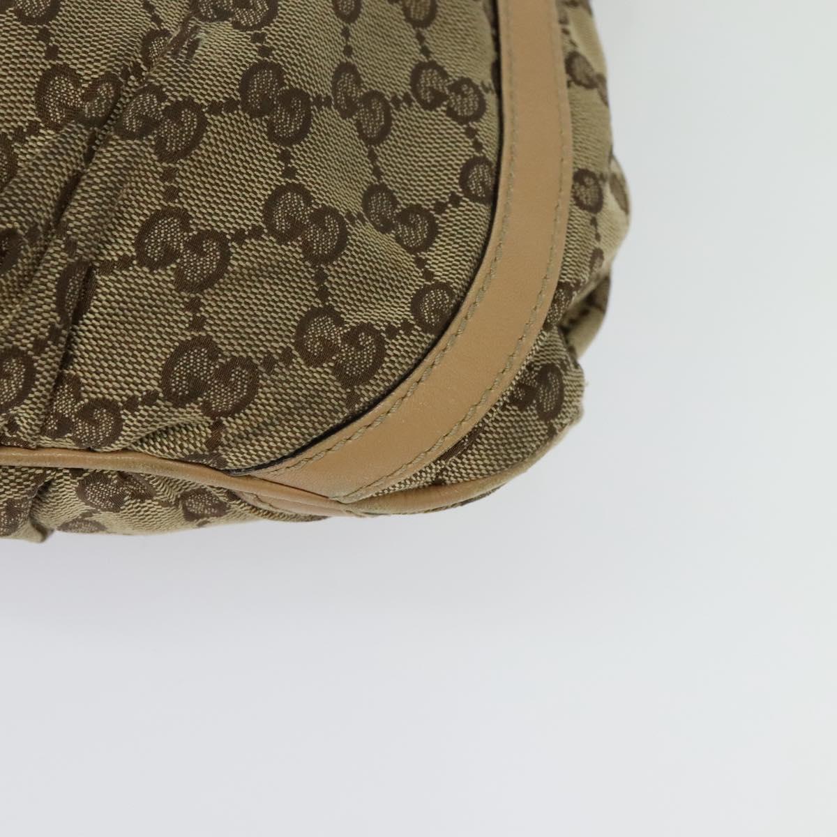 GUCCI GG Canvas Shoulder Bag Beige Gold 203257 Auth 134640
