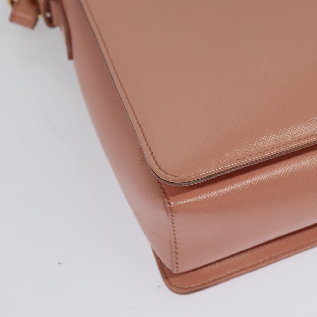 Salvatore Ferragamo Vala Hand Bag Leather 2way Pink Gold Auth 134642