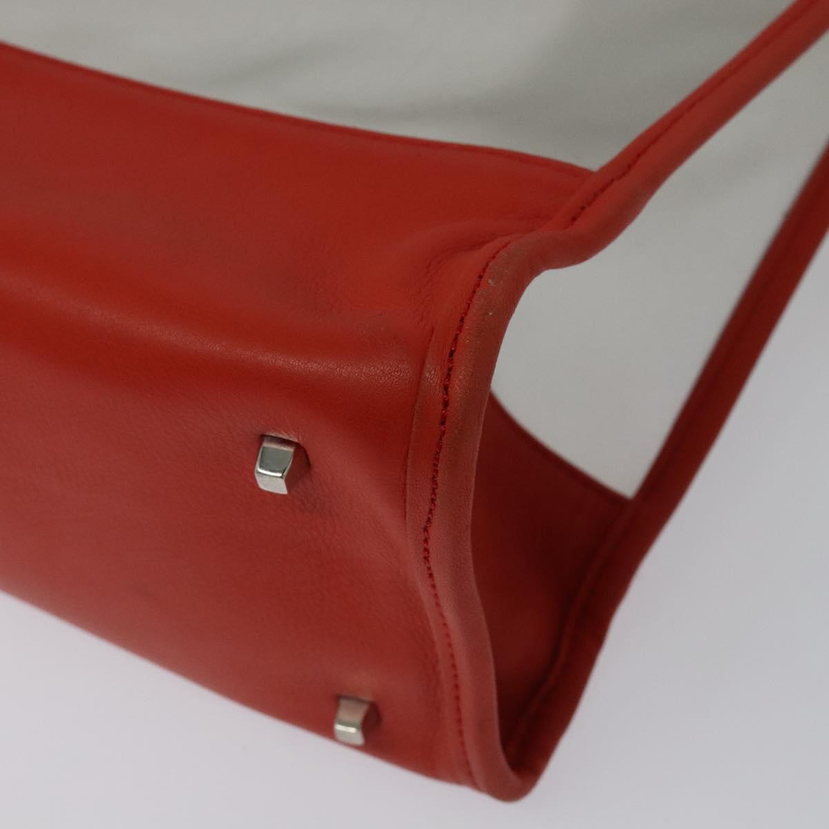 LOEWE Hand Bag Vinyl Orange Auth 134650