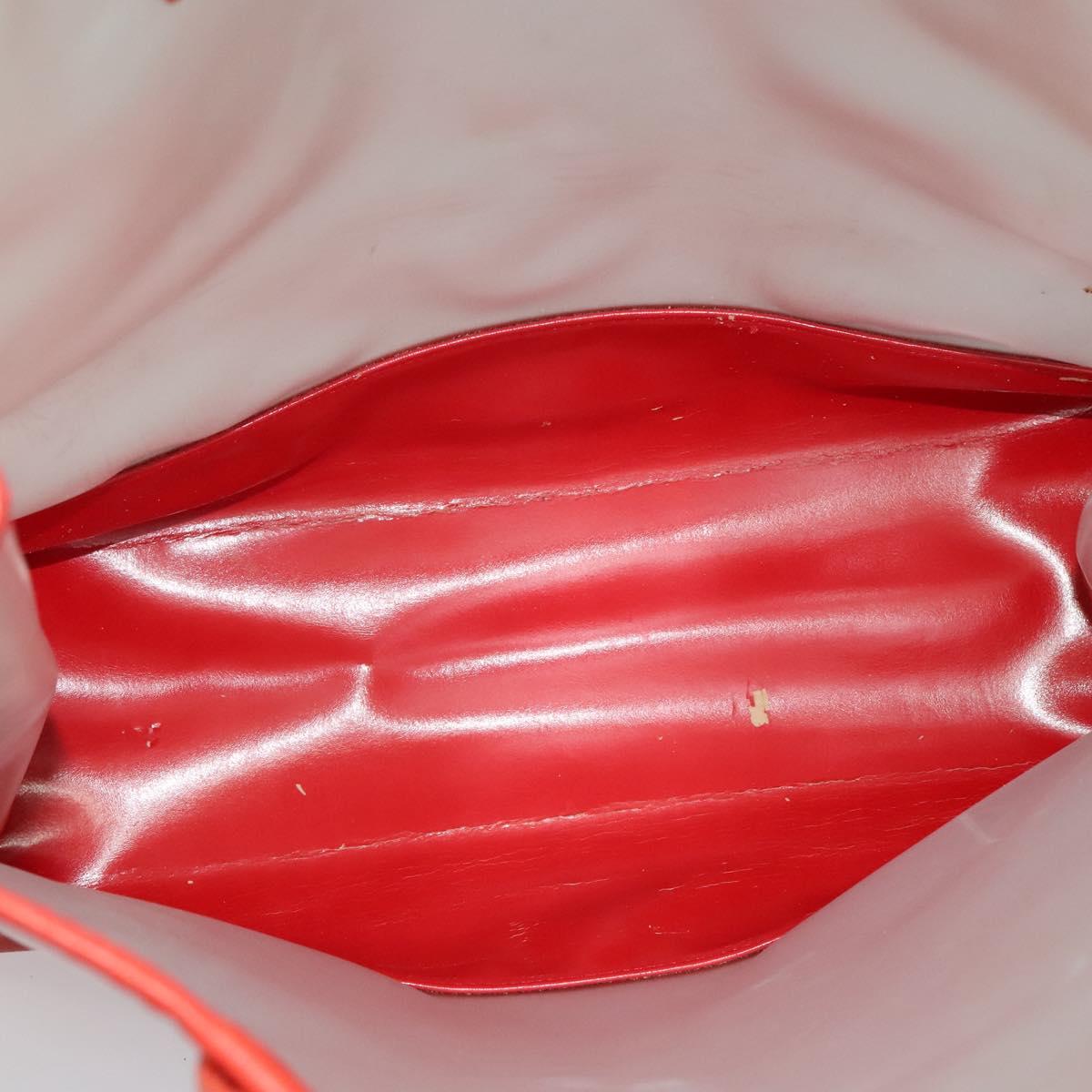 LOEWE Hand Bag Vinyl Orange Auth 134650