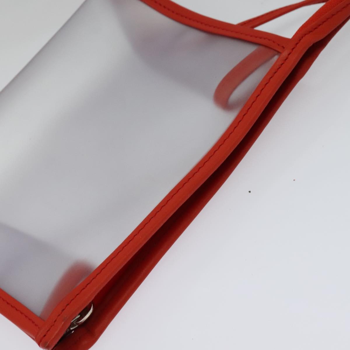 LOEWE Hand Bag Vinyl Orange Auth 134650