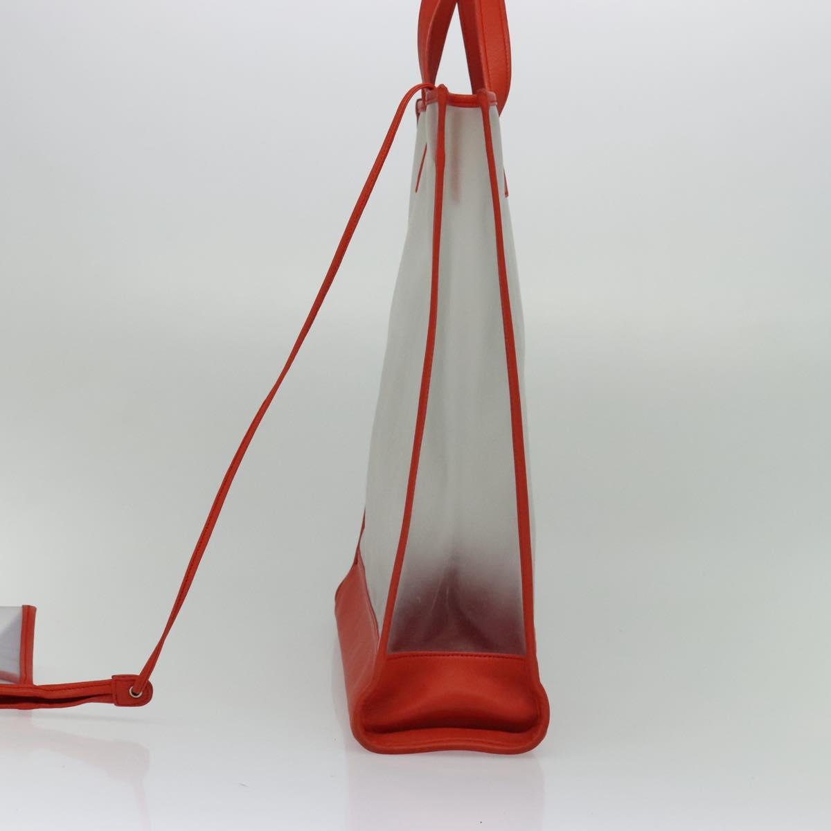 LOEWE Hand Bag Vinyl Orange Auth 134650