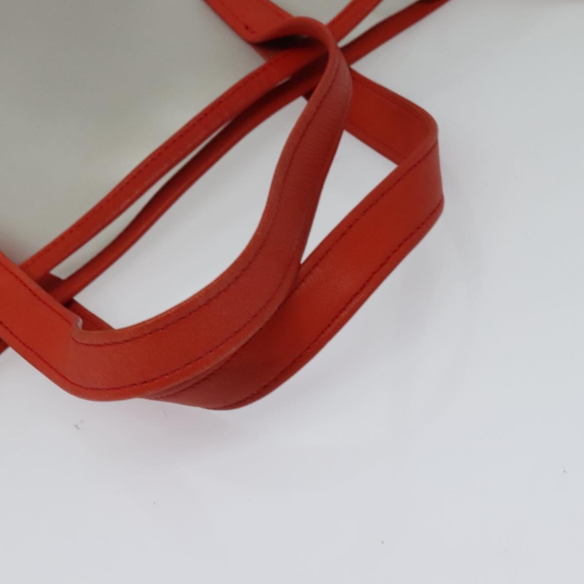 LOEWE Hand Bag Vinyl Orange Auth 134650