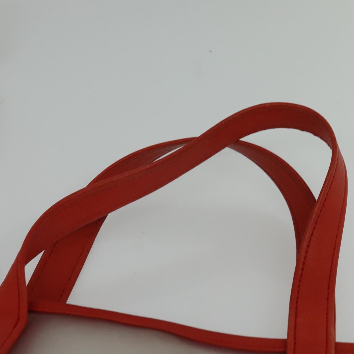 LOEWE Hand Bag Vinyl Orange Auth 134650