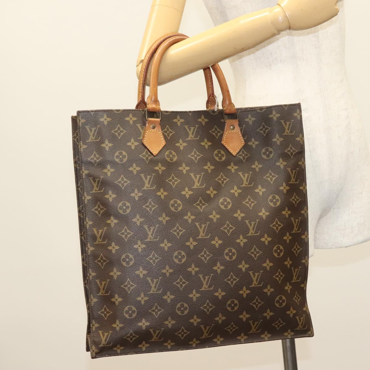 LOUIS VUITTON Monogram Sac Plat Hand Bag M51140 LV Auth 134658