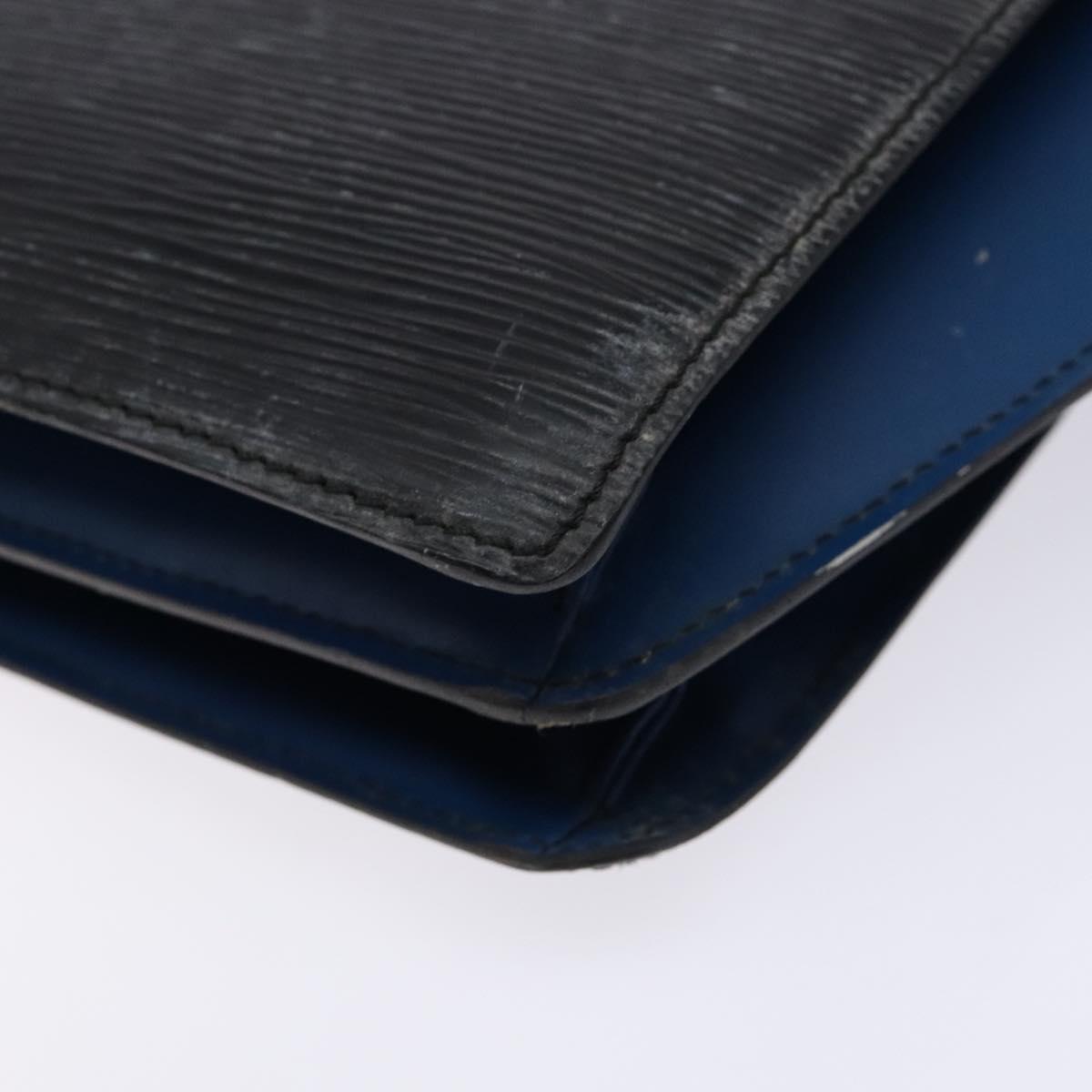 LOUIS VUITTON Epi Bicolor Varenne Hand Bag Black Blue M52385 LV Auth 134668