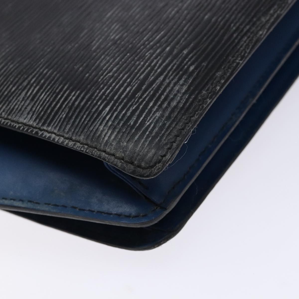 LOUIS VUITTON Epi Bicolor Varenne Hand Bag Black Blue M52385 LV Auth 134668