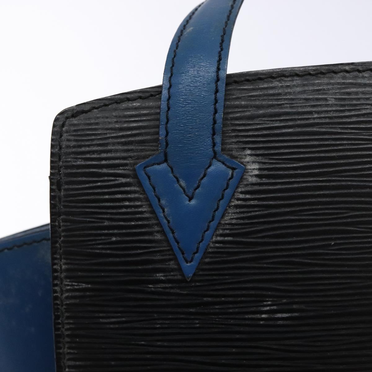 LOUIS VUITTON Epi Bicolor Varenne Hand Bag Black Blue M52385 LV Auth 134668