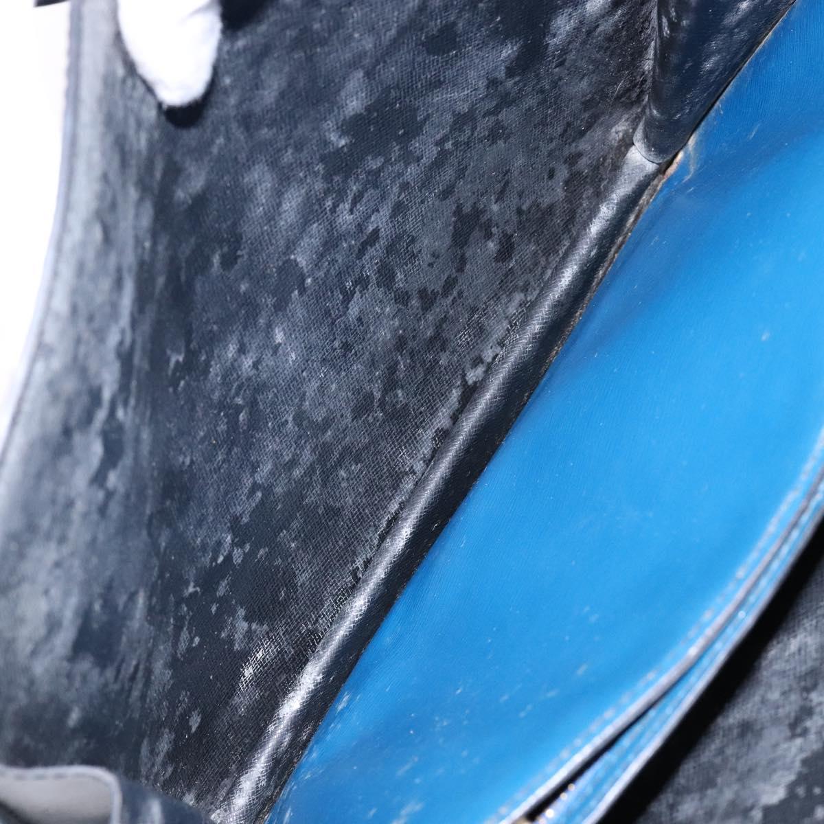 LOUIS VUITTON Epi Bicolor Varenne Hand Bag Black Blue M52385 LV Auth 134668