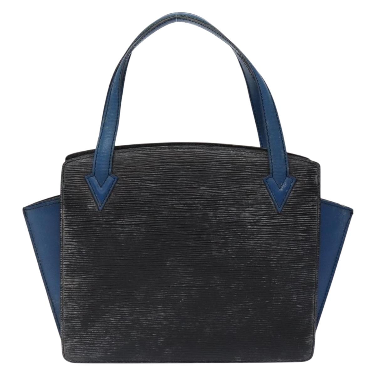 LOUIS VUITTON Epi Bicolor Varenne Hand Bag Black Blue M52385 LV Auth 134668