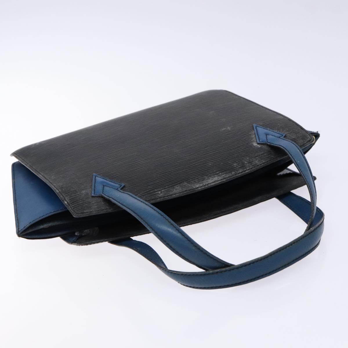 LOUIS VUITTON Epi Bicolor Varenne Hand Bag Black Blue M52385 LV Auth 134668