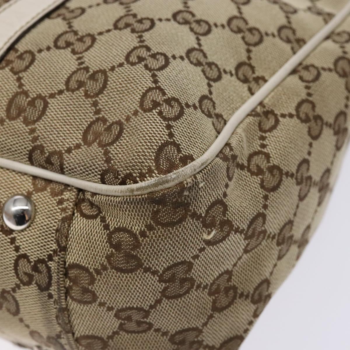 GUCCI GG Canvas Tote Bag Beige Gold 232957 Auth 134674