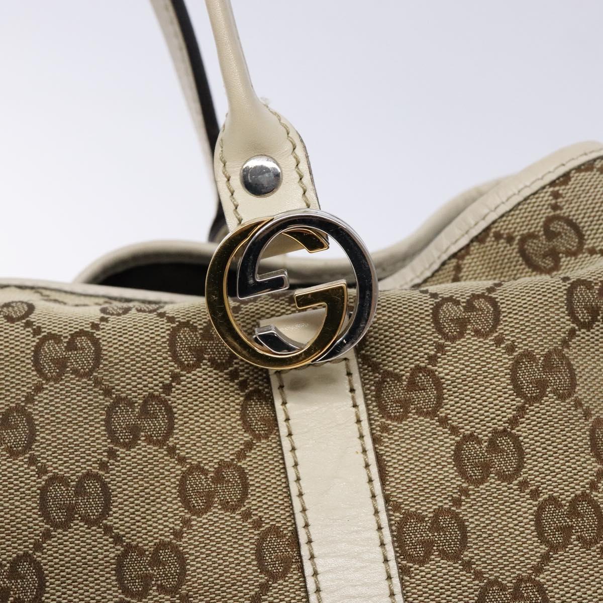 GUCCI GG Canvas Tote Bag Beige Gold 232957 Auth 134674