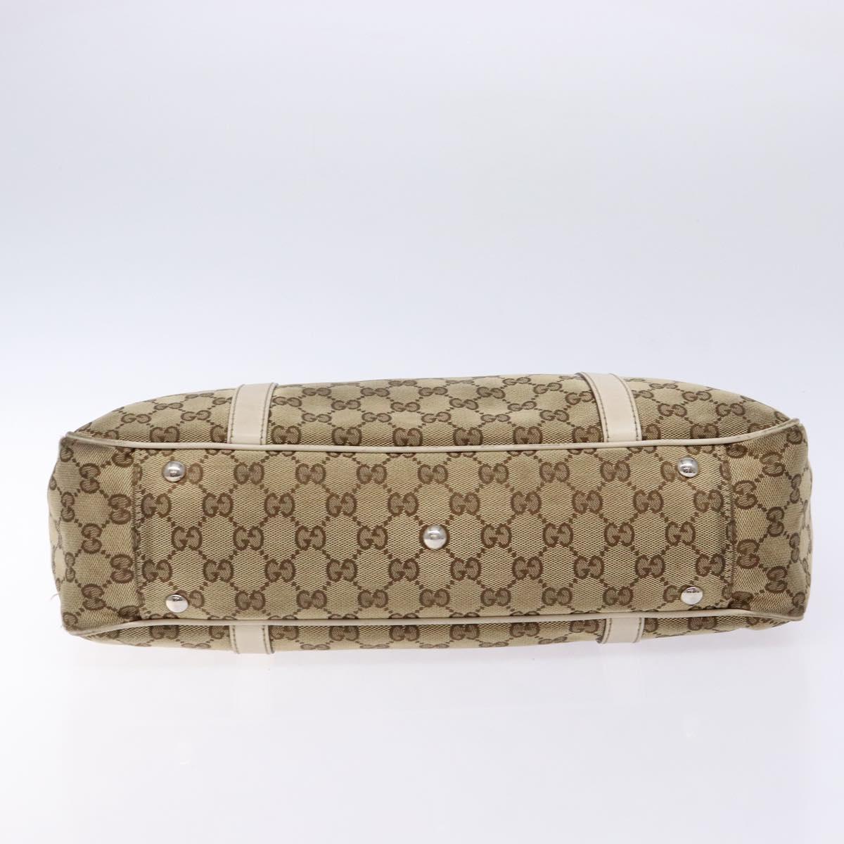 GUCCI GG Canvas Tote Bag Beige Gold 232957 Auth 134674